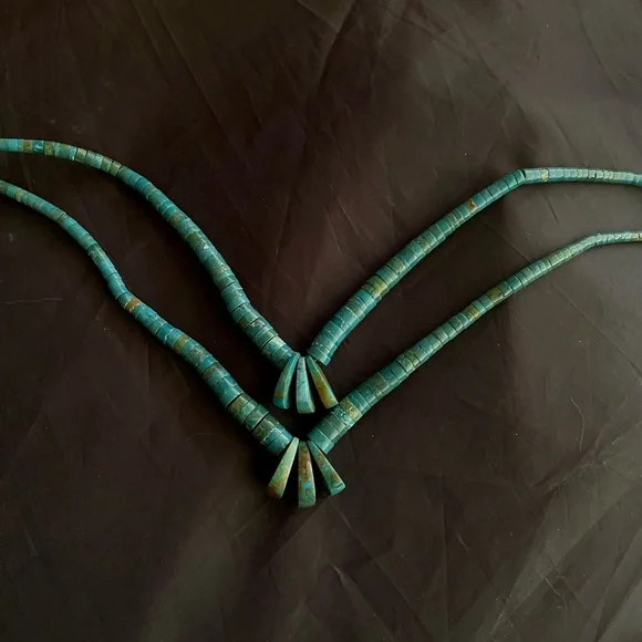 Heishi Turquoise Native American Beaded Necklace Jacla - Picture 6 of 13